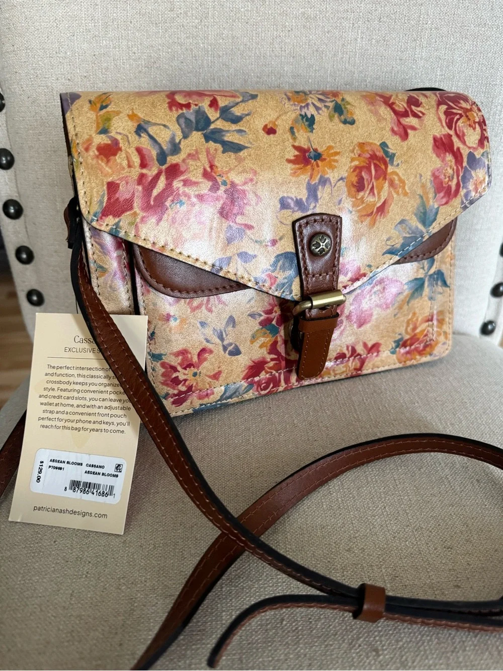 Patricia Nash leather Floral Crossbody Bag - Picture 6 of 8